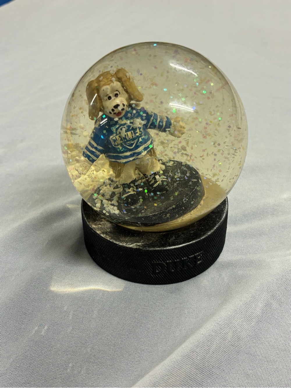 Toronto Marlies DUKE Mascot Figure Snowglobe Puck Maple Leafs As Is